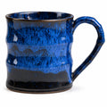 Keramiktasse 400 ml Blau Schwarz glasiert mit Henkel