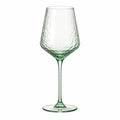 Weinglas 450 ml aus grünem strukturiertem Glas mit Stiel