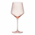 Weinglas 500 ml Höhe 25 cm Rosa Glas gerippt für Wein
