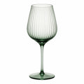Weinglas 550 ml Grün Glas Geriffelt Stielglas