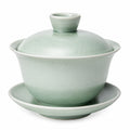 Gaiwan Teetasse 150 ml Keramik Hellgrün mit Deckel für Teezubereitung