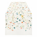 Tischläufer 40 x 180 cm aus Polyester Weiß mit Blumenmuster im Landhausstil